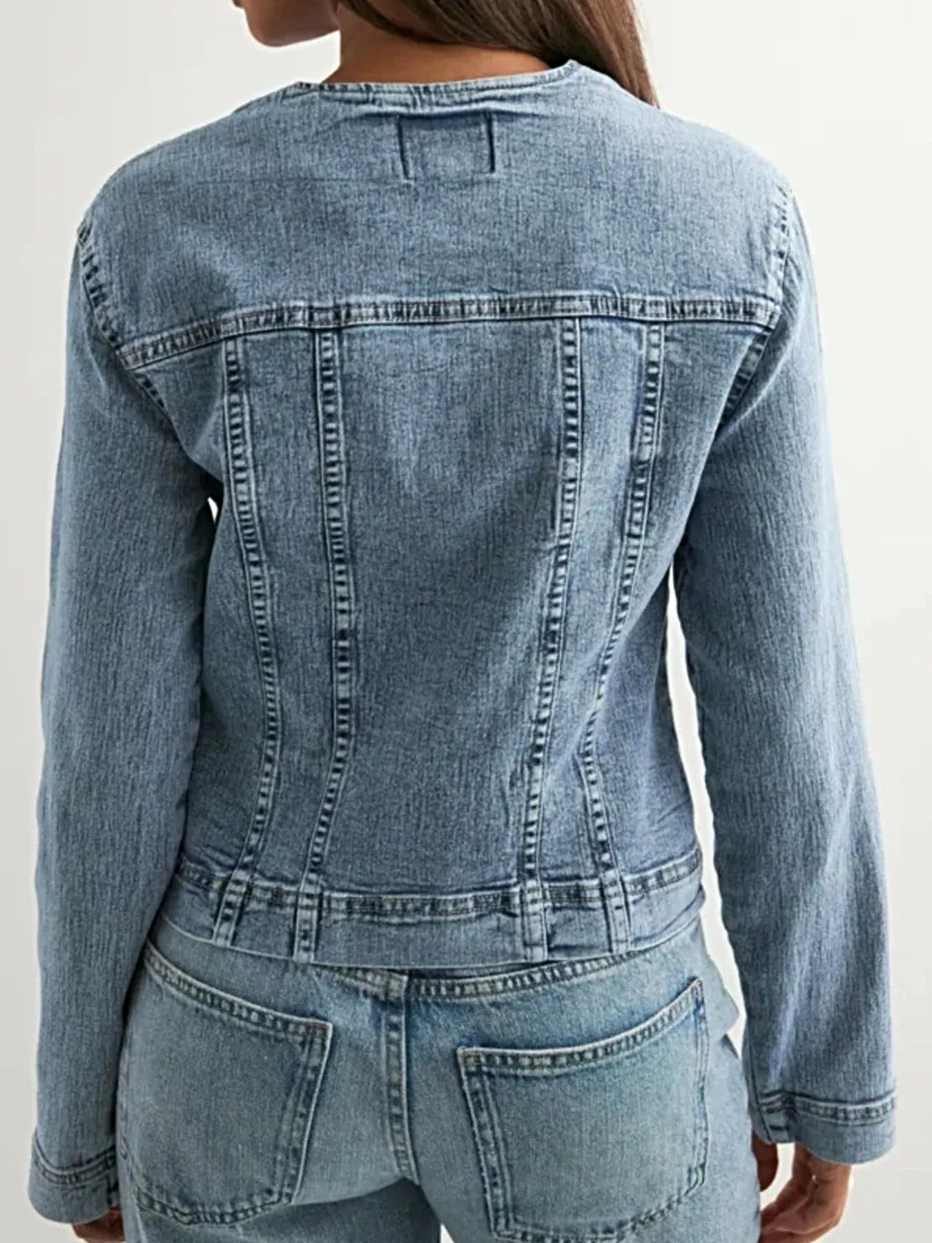 Classic Button-Down Denim Jacket -