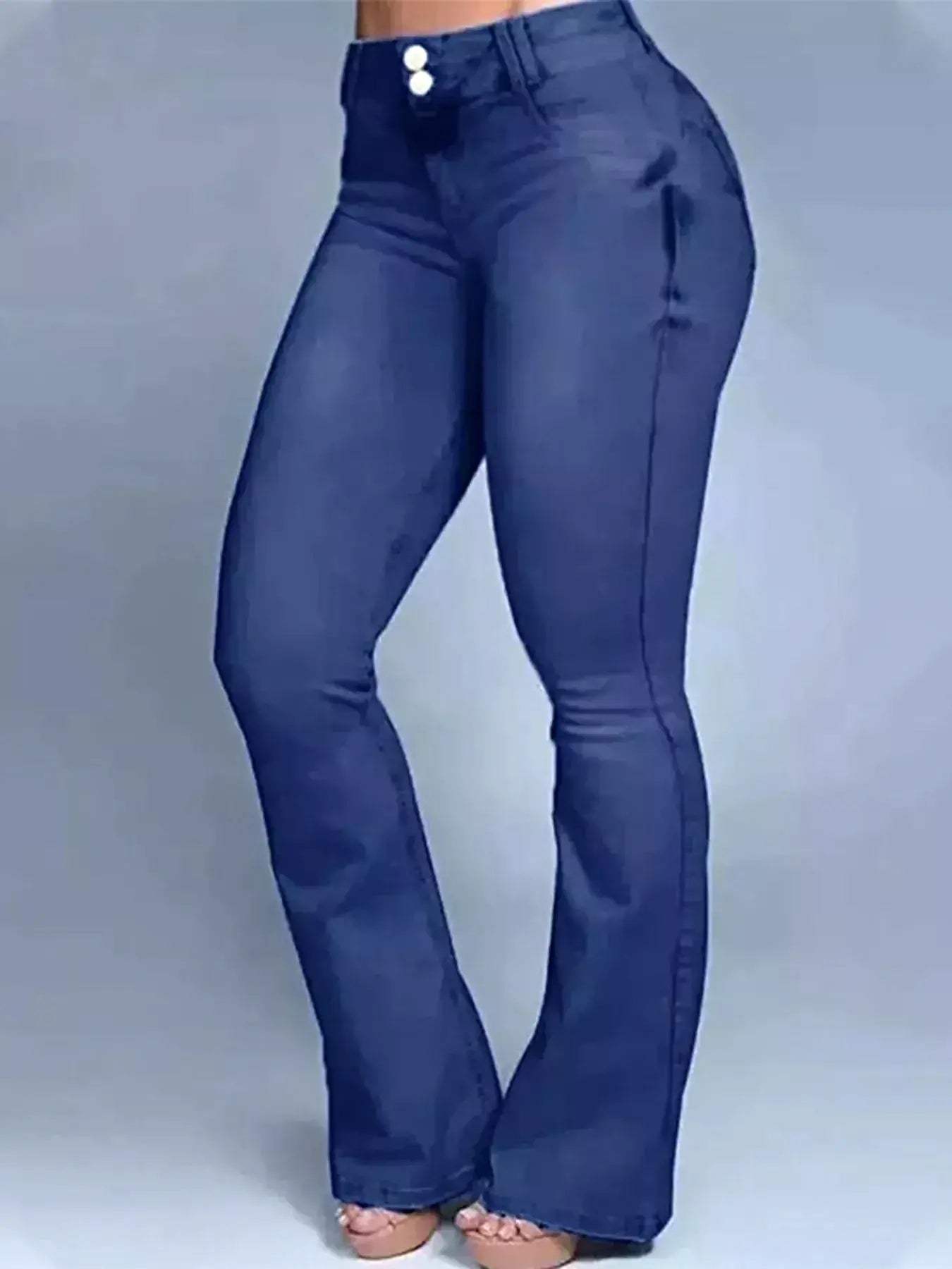 Full Size Wash High-Waisted Flare Jeans Plus Size -