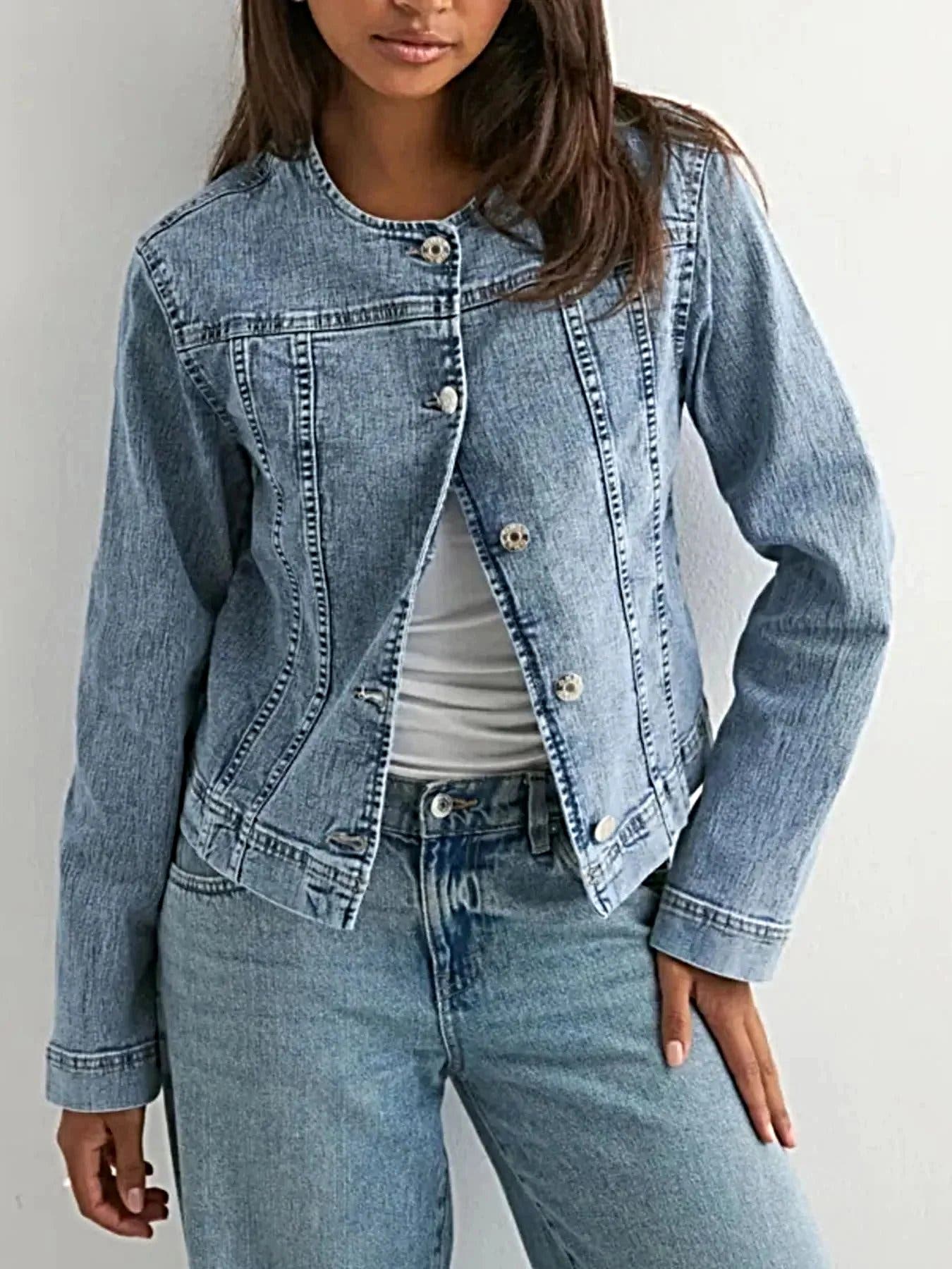 Classic Button-Down Denim Jacket -