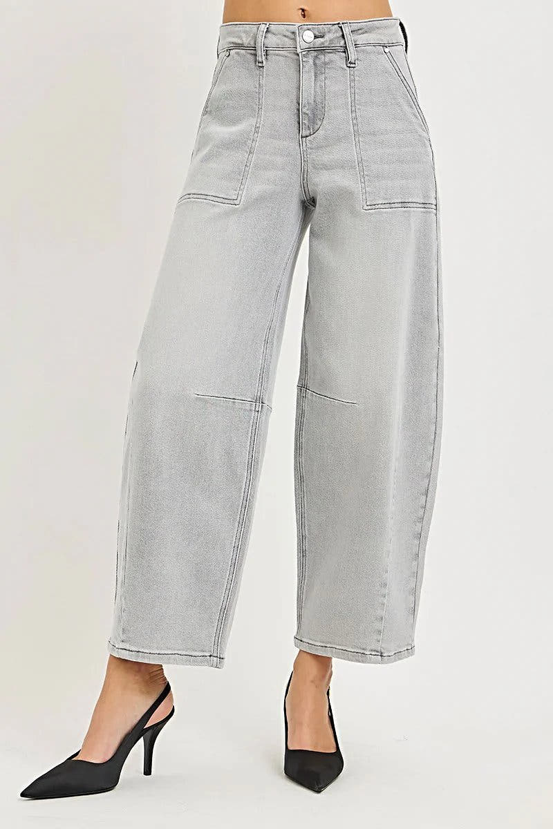 RISEN Slouchy Cropped Barrel Jeans -