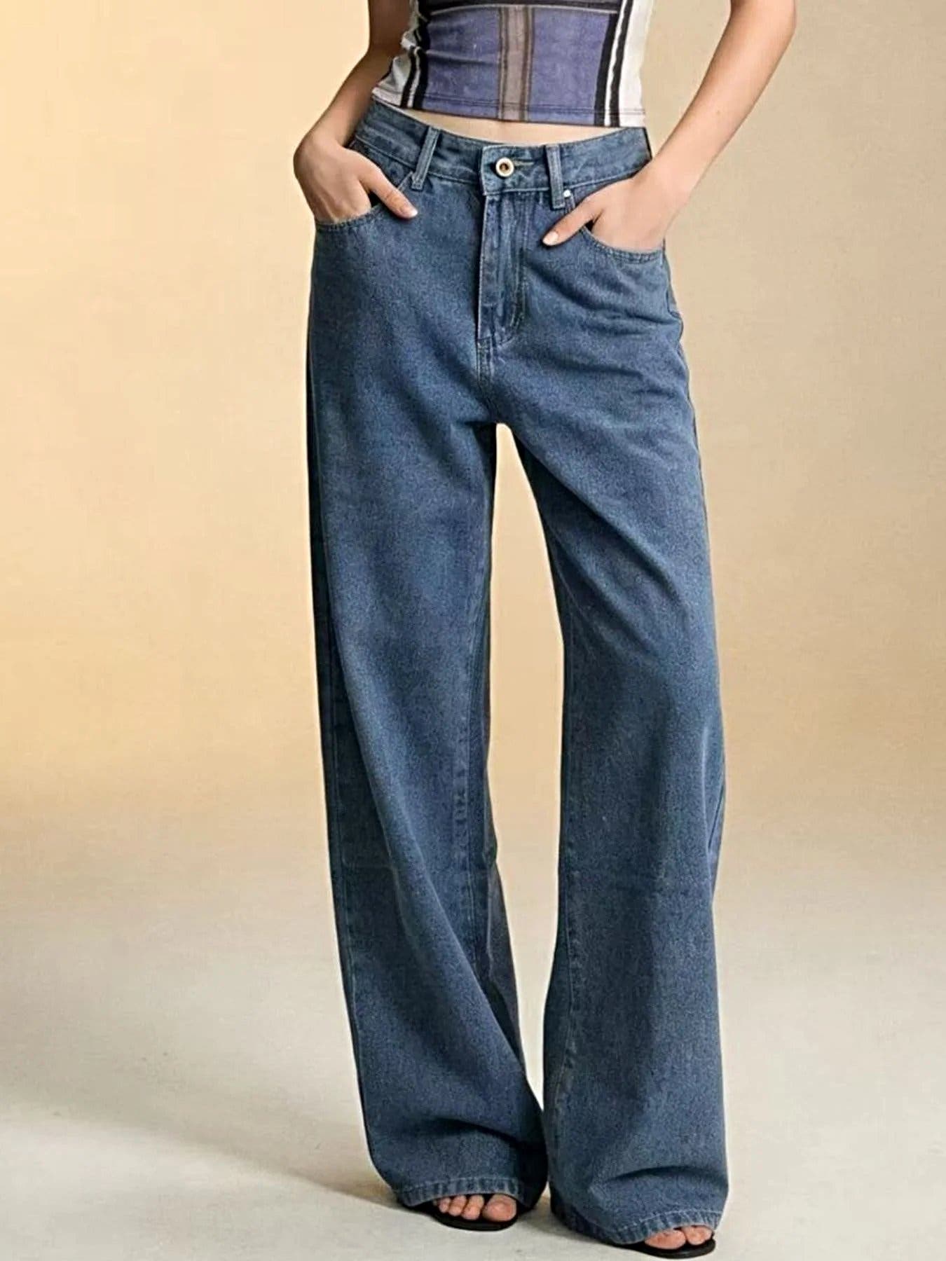 Bow Back Wide Leg Jeans -