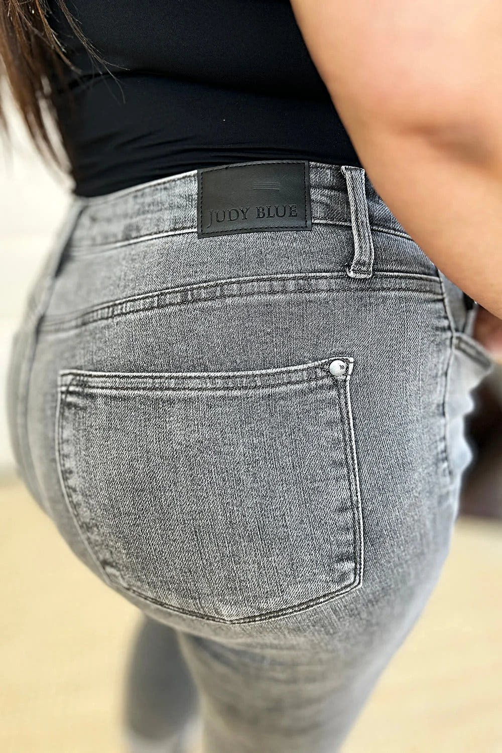Judy Blue Full Size Button Fly High Waist Cuffed Capris -