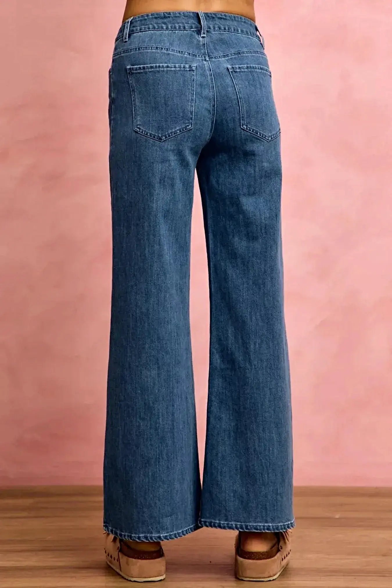 SO ME Seam Detail Mid Rise Stretch Denim Jeans -