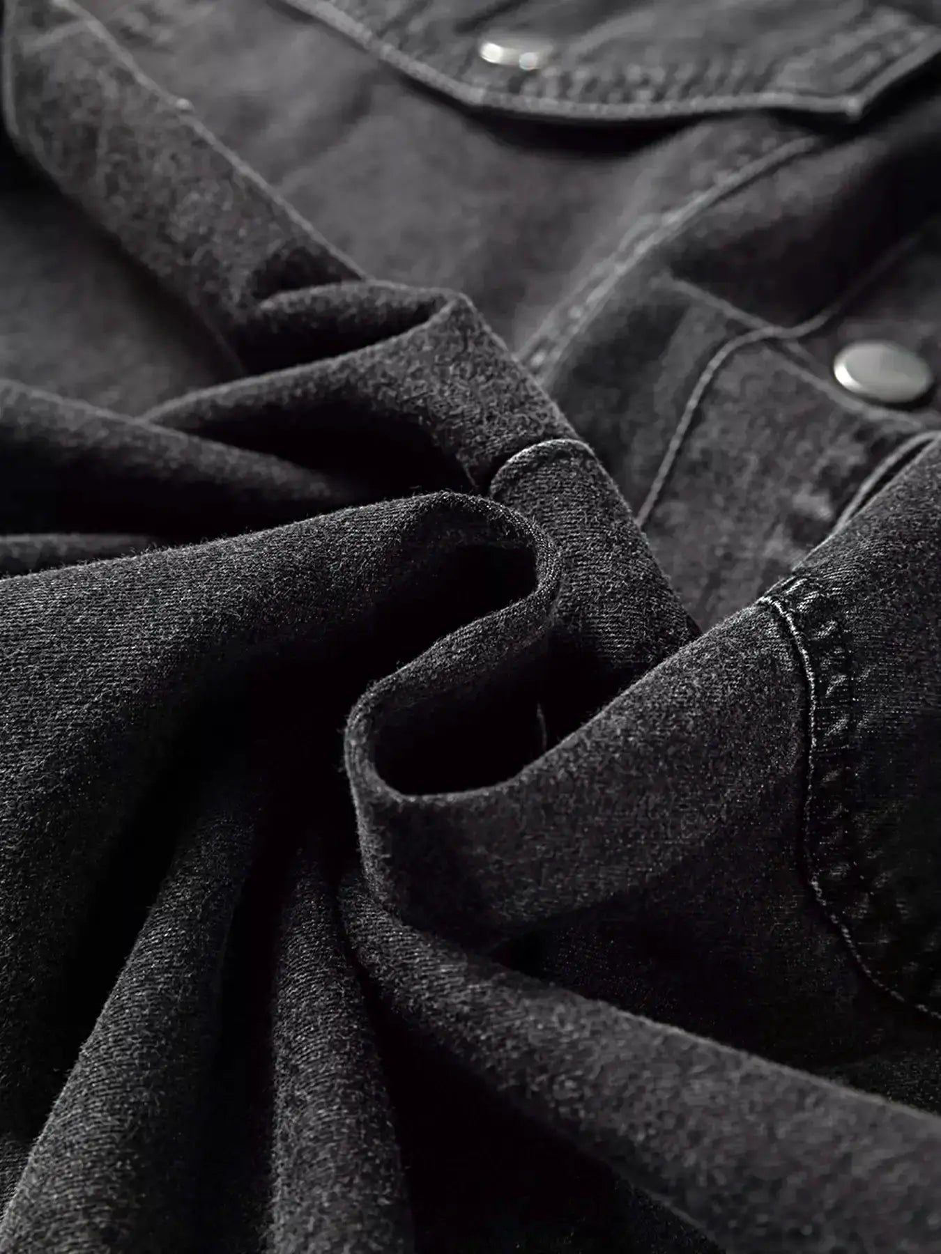 Chest Pocket Raw Hem Denim Loose Shirt Dress -