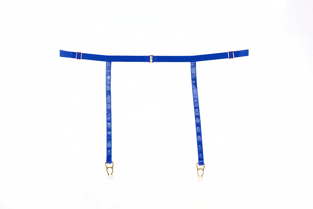 Luxury Blue Garter Panty Set with Rhinestone Straps - Ashley by Allure Lingerie Allure Lingerie
