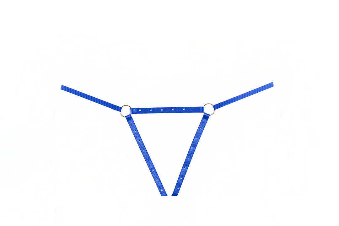 Luxury Blue Garter Panty Set with Rhinestone Straps - Ashley by Allure Lingerie Allure Lingerie