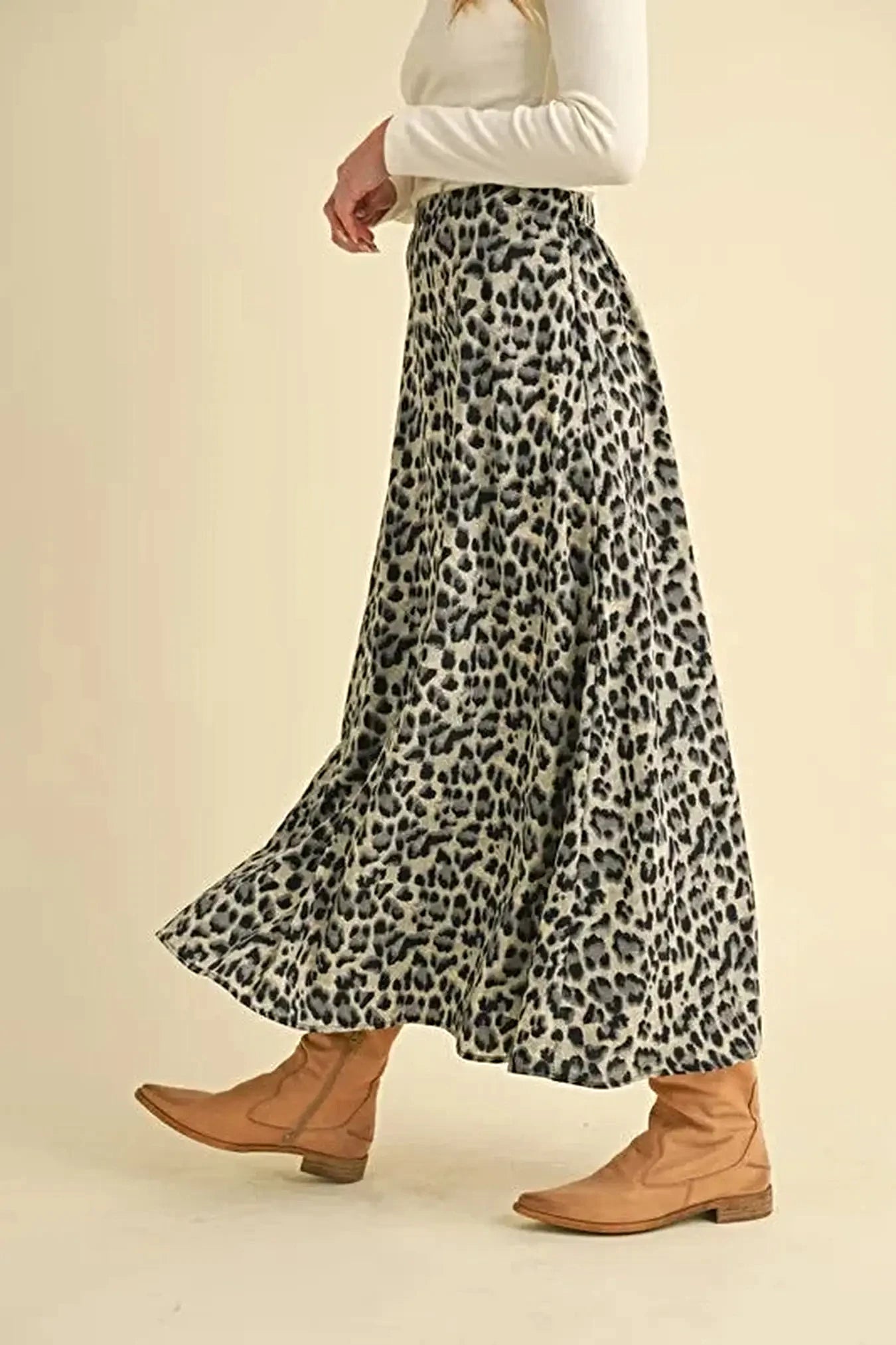 Aemi+Co Leopard Midi Skirt -