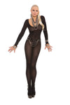 Elegant Moments IS-1606 Opaque Long Sleeve Crotch Bodystocking