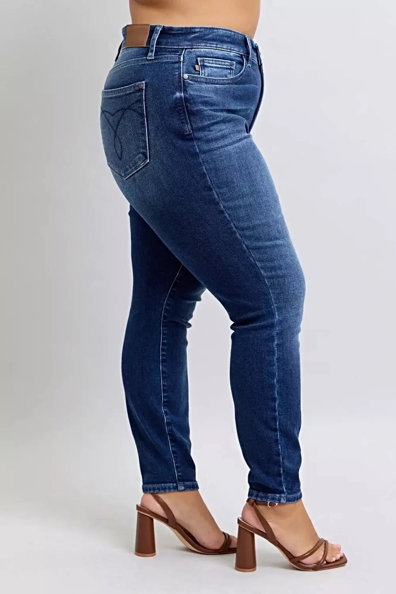 Judy Blue Full Size Washed Thermal Skinny Jeans Plus Size -