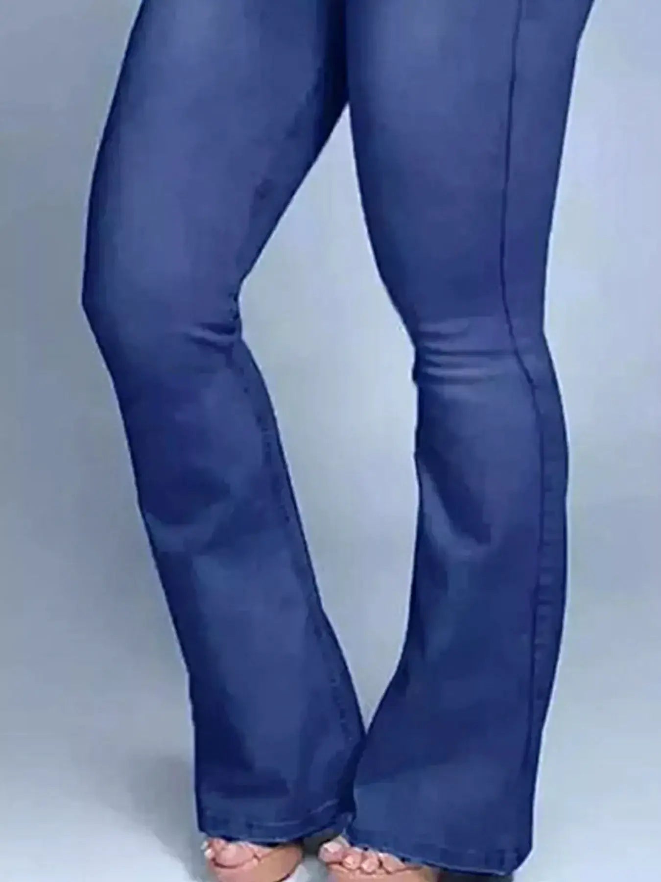 Full Size Wash High-Waisted Flare Jeans Plus Size -