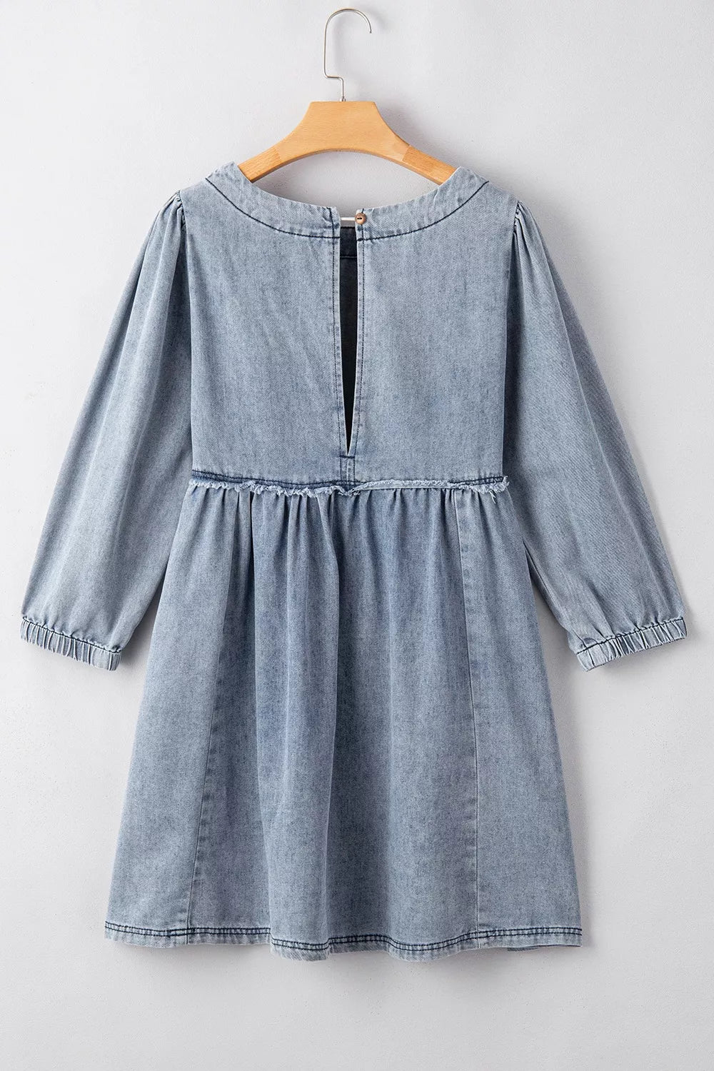 Vintage Wash Denim Dress with Pockets -