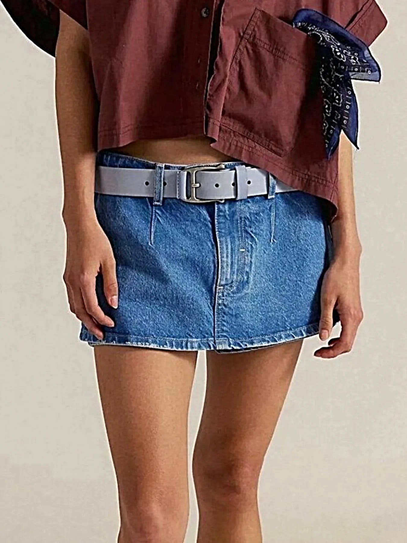 Classic Wash Denim Mini Skort -