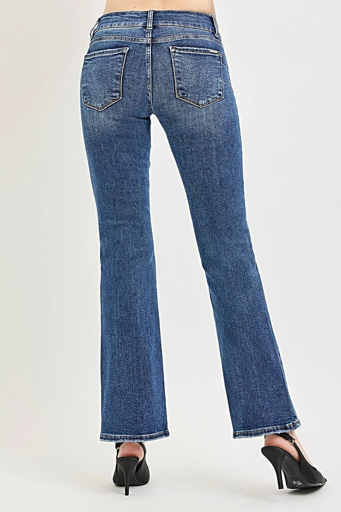 RISEN Tummy Control Low Rise Bootcut Jeans -