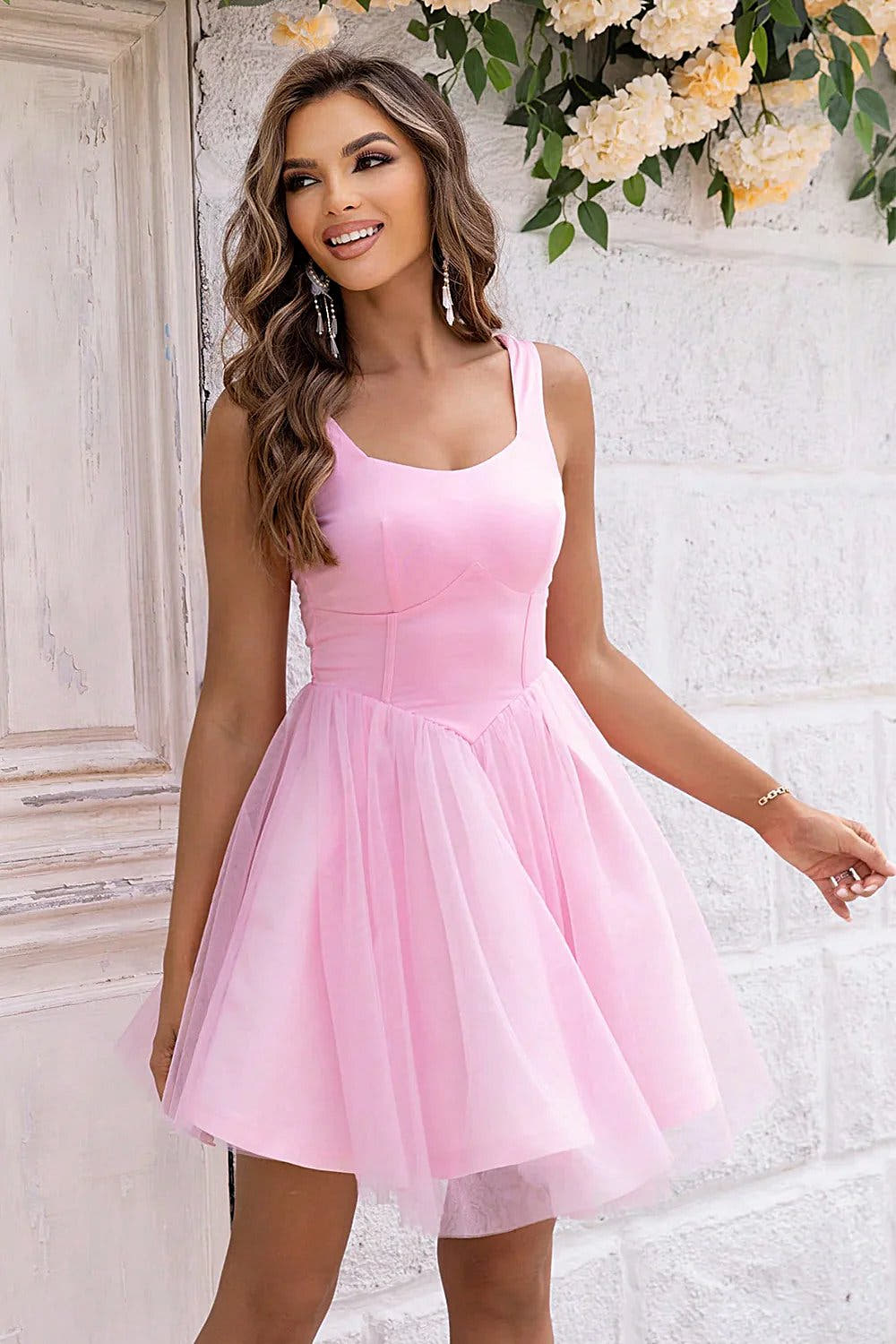 Luxury Sheer Mesh Summer Dress with Wide Straps - Slightly Stretchy & Opaque Trendsi