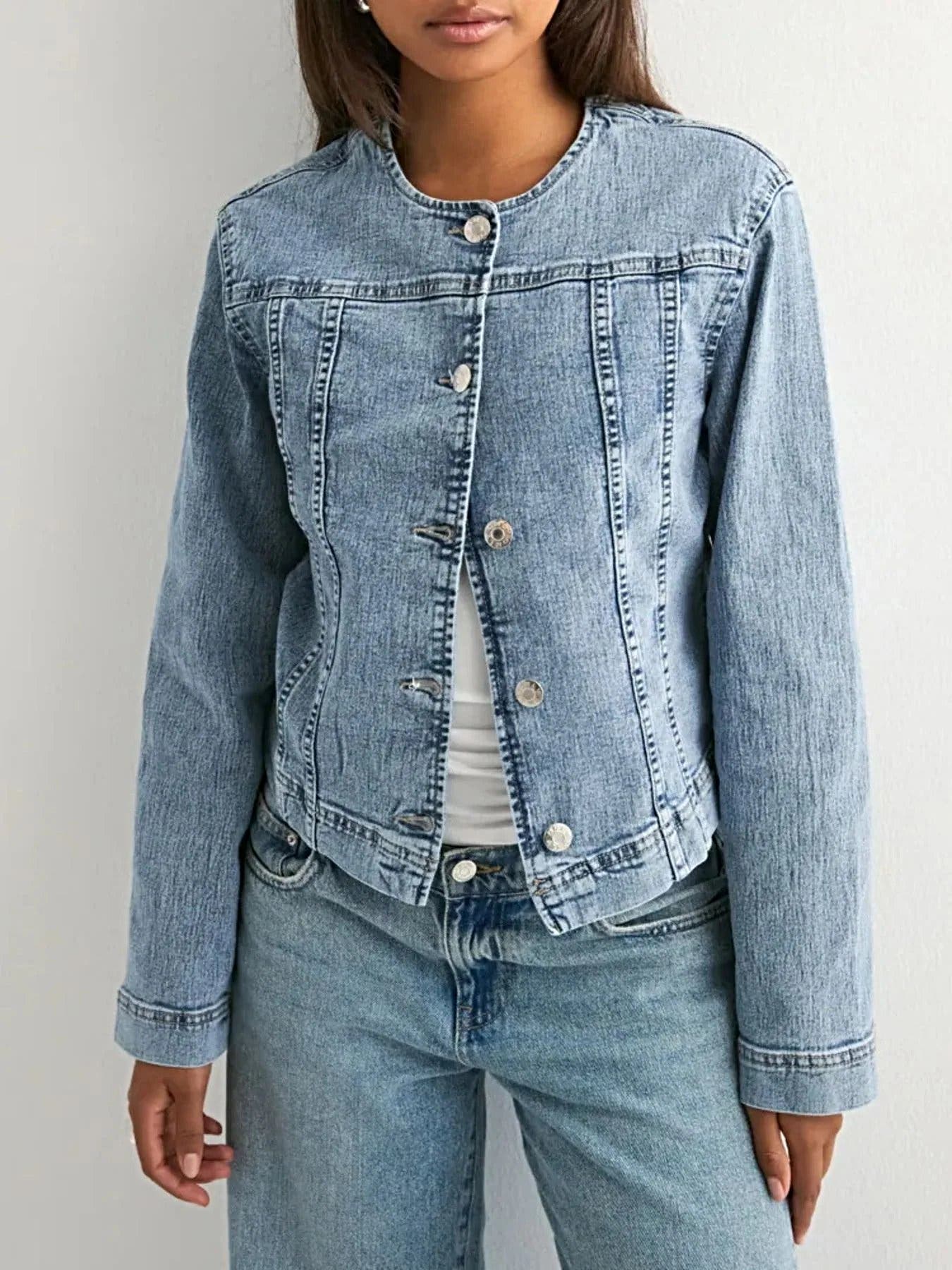 Classic Button-Down Denim Jacket -