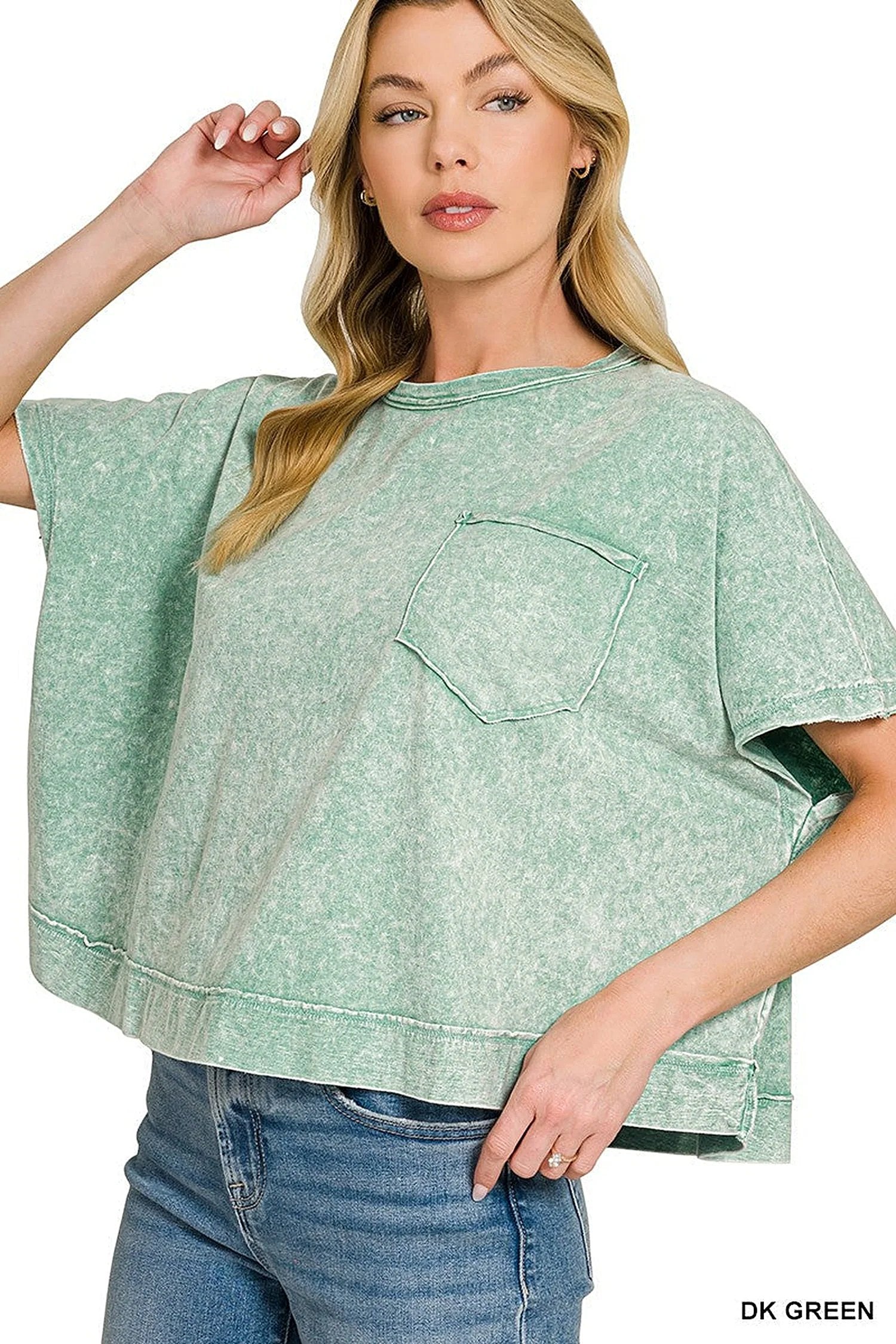 Zenana Halo Washed Oversized Top -