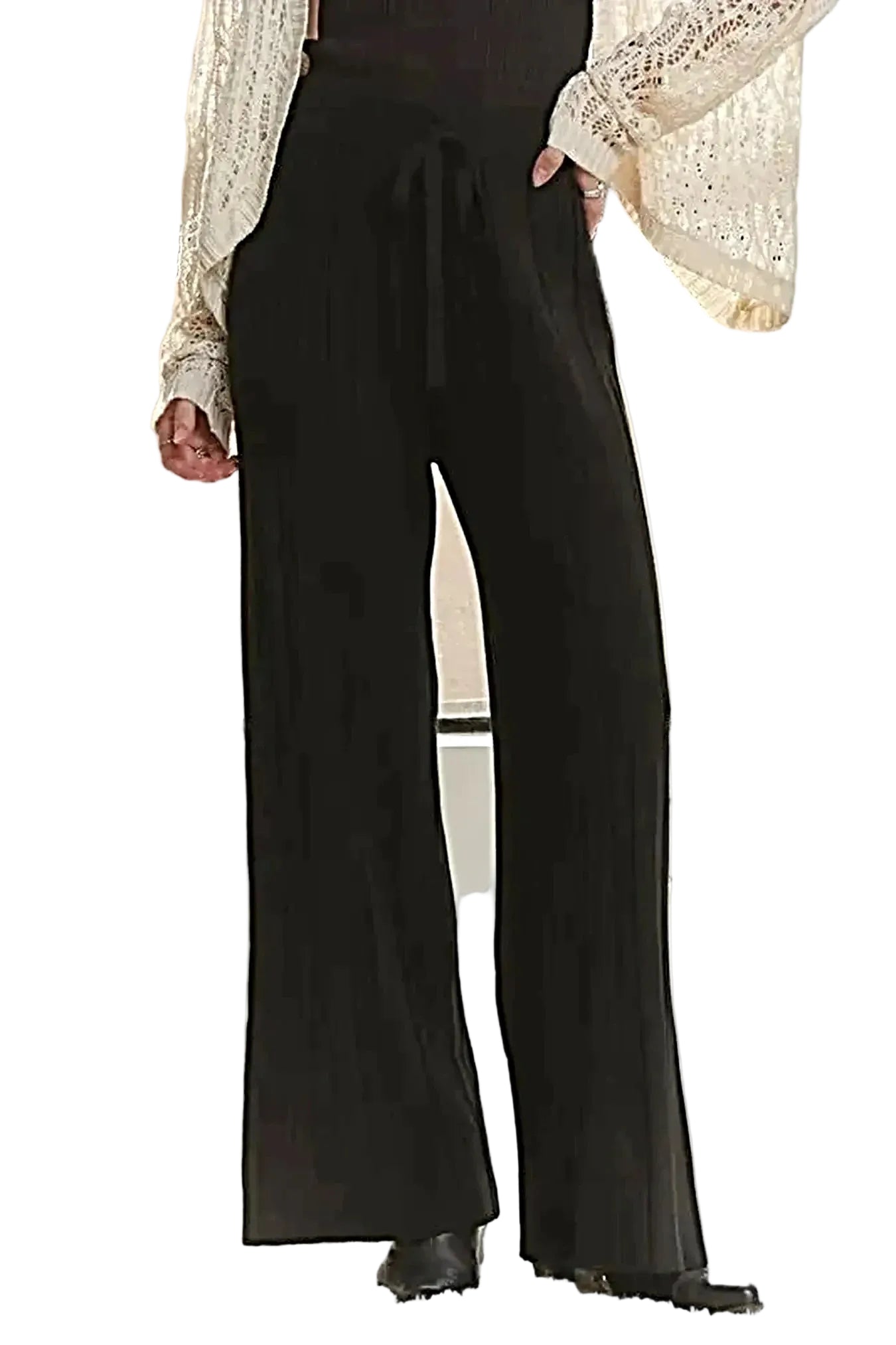 ADORA Tied Wide Leg Knit Pants -