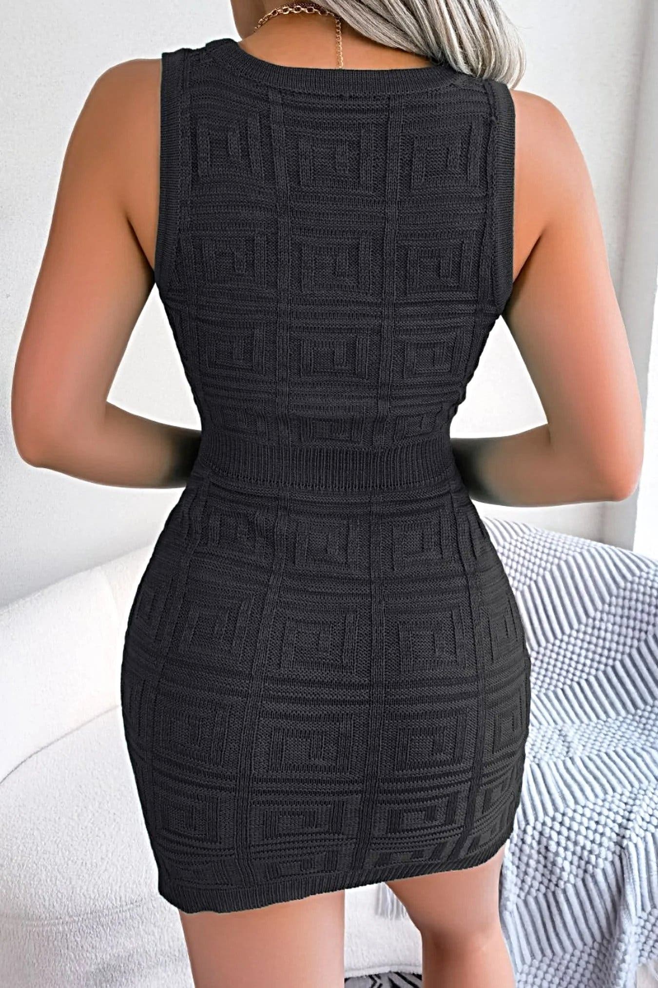 Cutout Sleeveless Knit Dress -