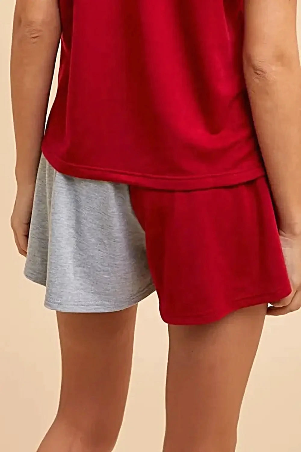 Annie Wear Color Block French Terry Flare Shorts -