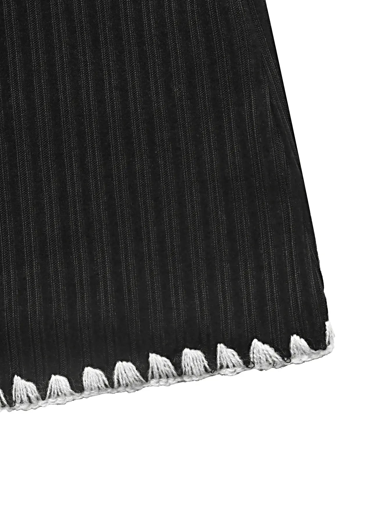 Contrast Trim Texture Long Sleeve Sweater Dress -