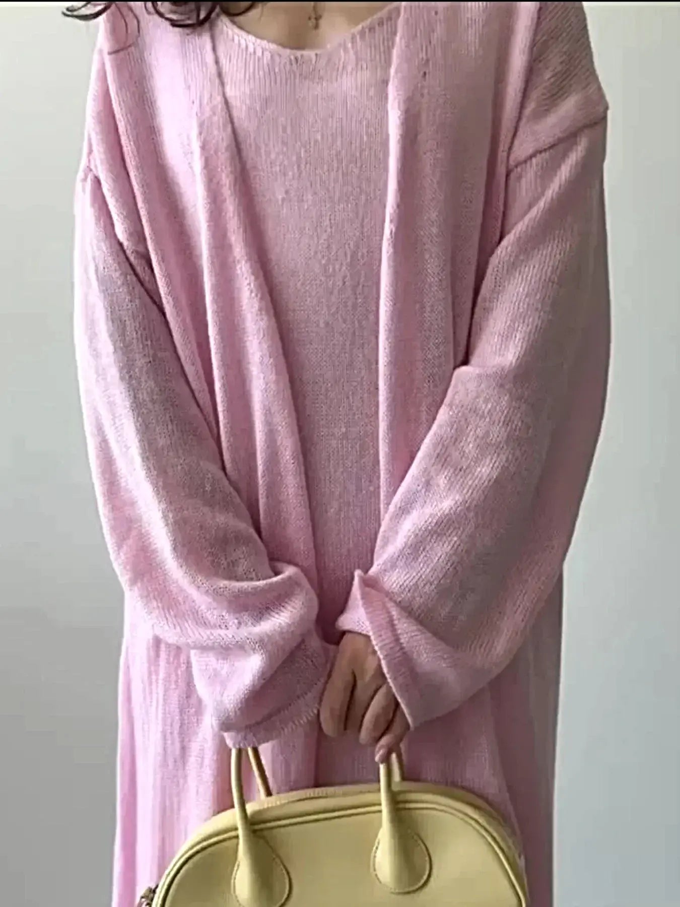 V-Neck Knit Dress and Cardigan Sweater Set -