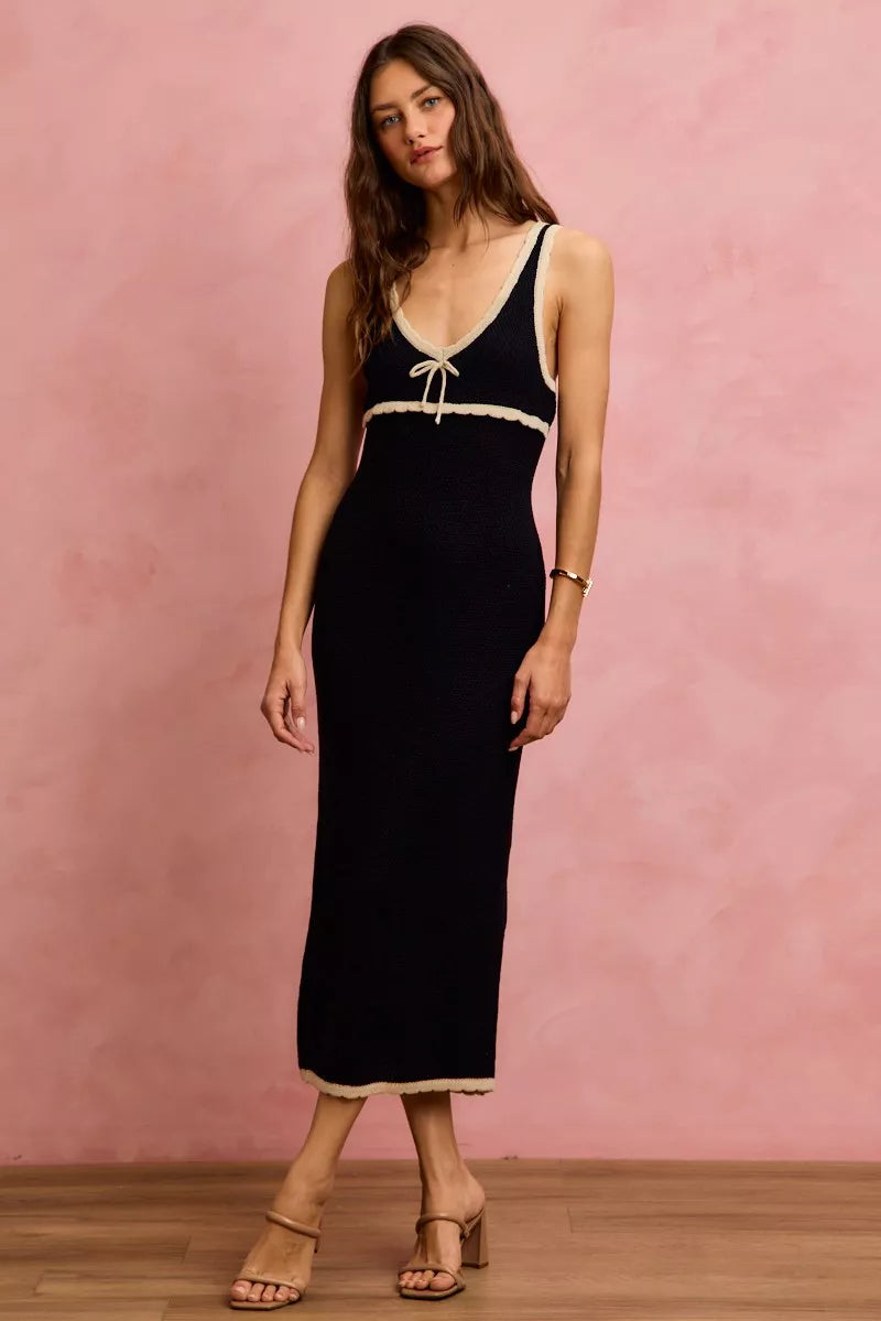 SO ME Knit Sweater Maxi Sleeveless Bodycon Resort Dress -