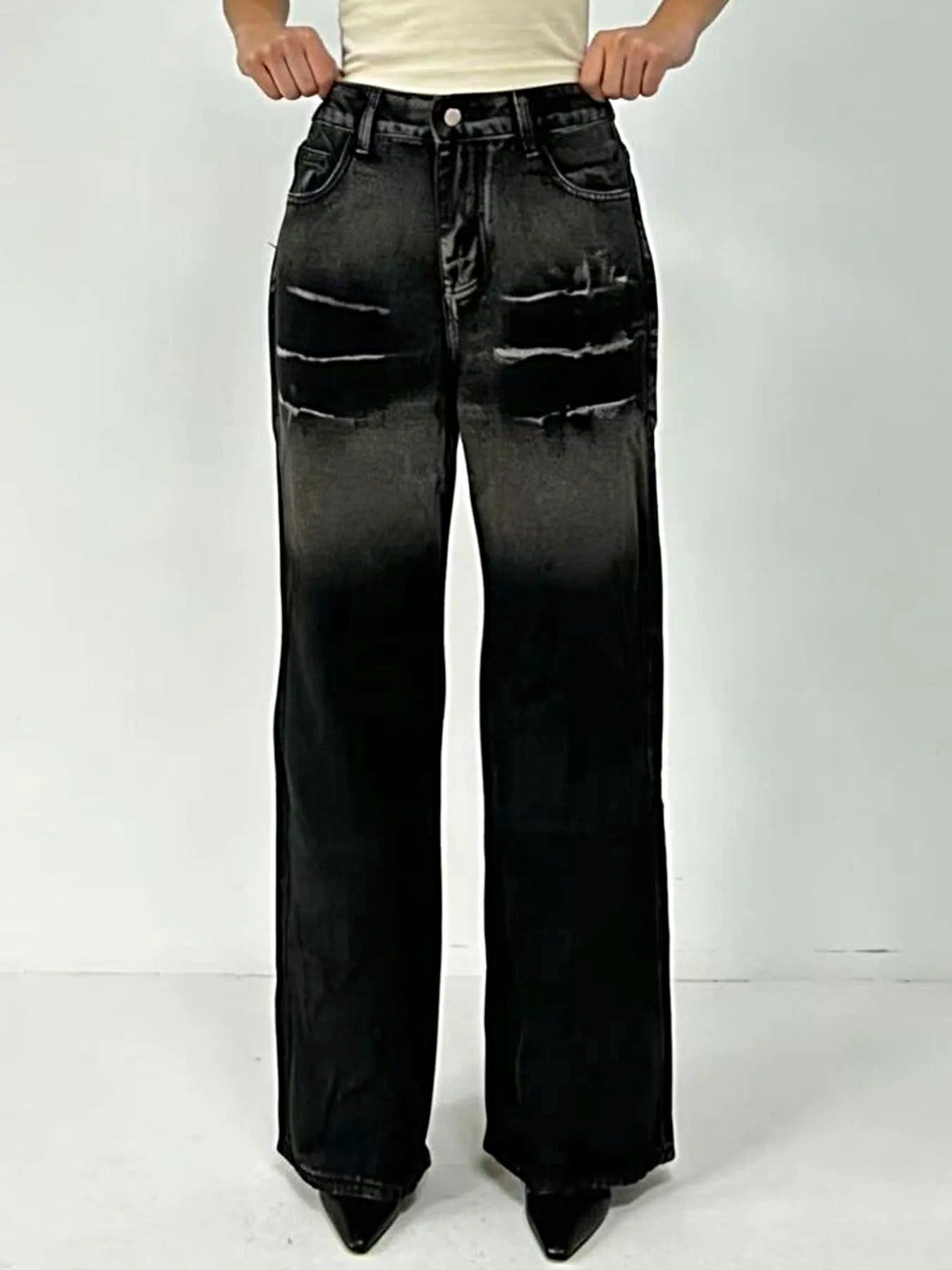 Washed Wide Leg Jeans -
