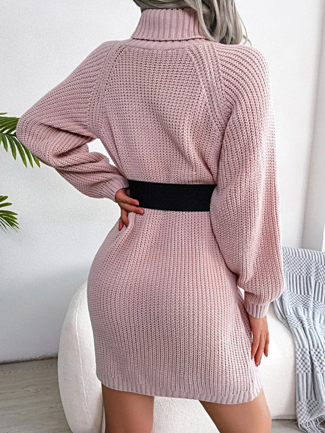 Elegant Decorative Sweater Dress with Buttons - 100% Acrylic, Moderate Stretch, Machine Washable Trendsi