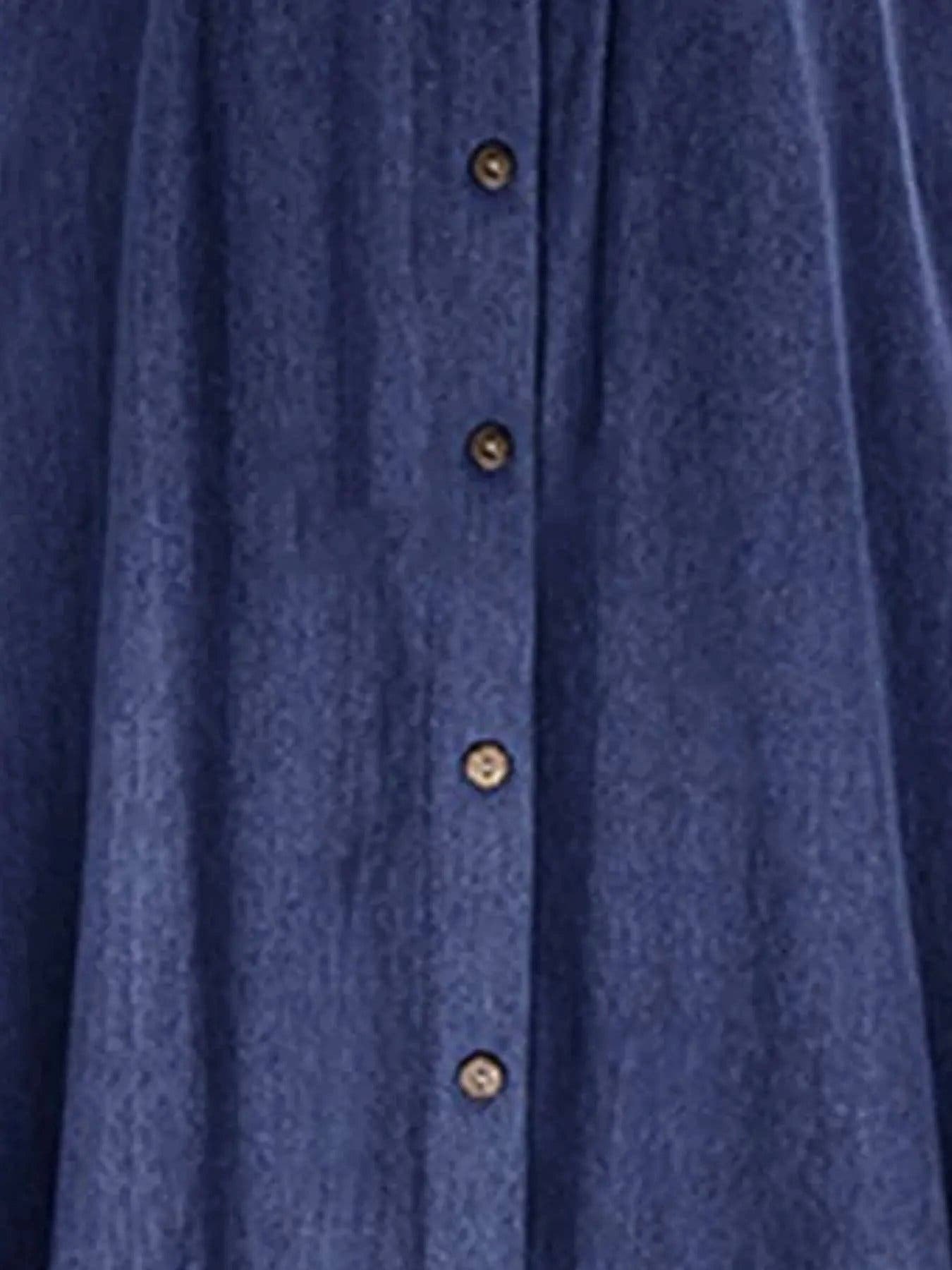 Full Size Button-Front Denim A-Line Skirt Plus Size -