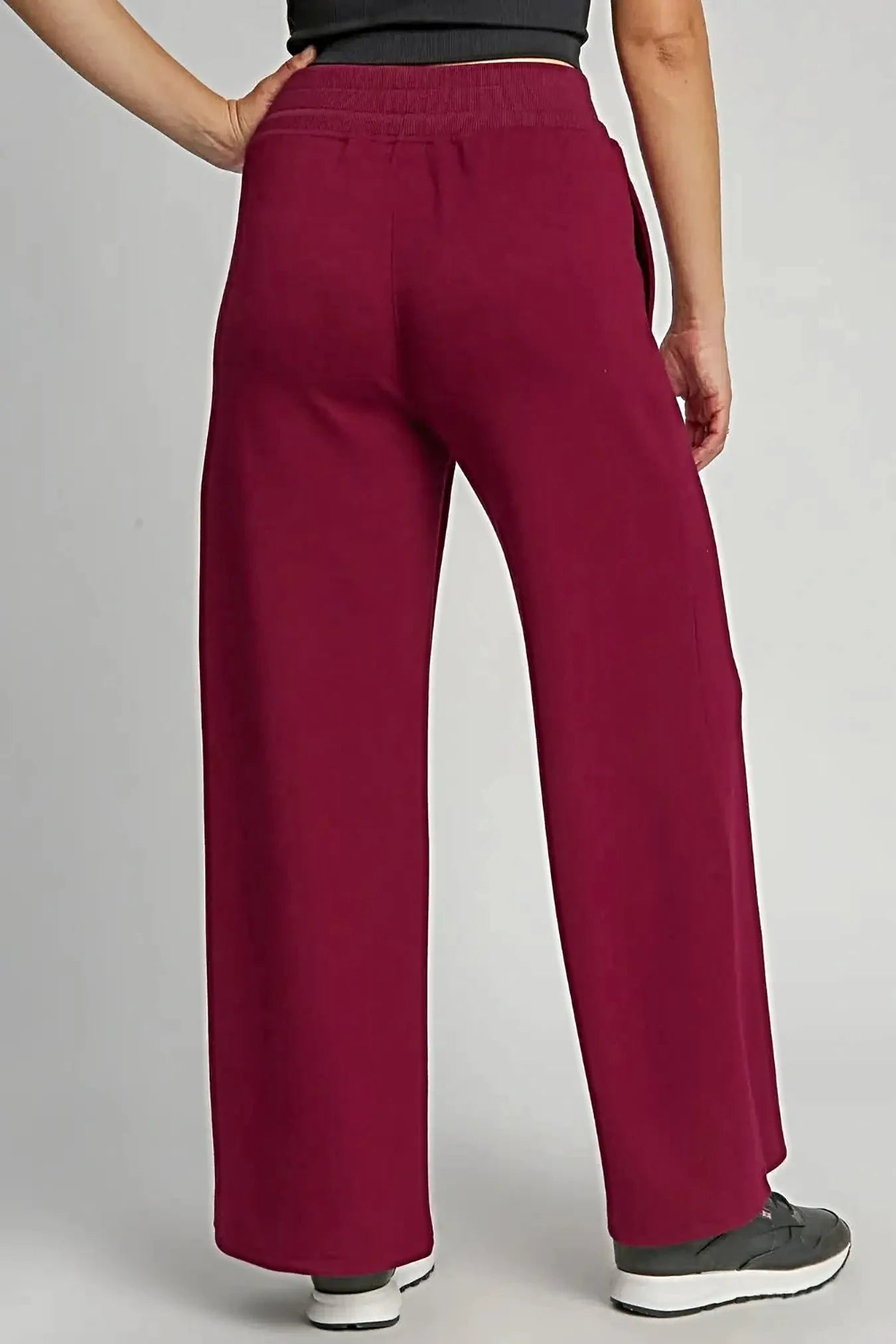 Umgee Full Size Drawstring Wide Leg Pants with Pockets -