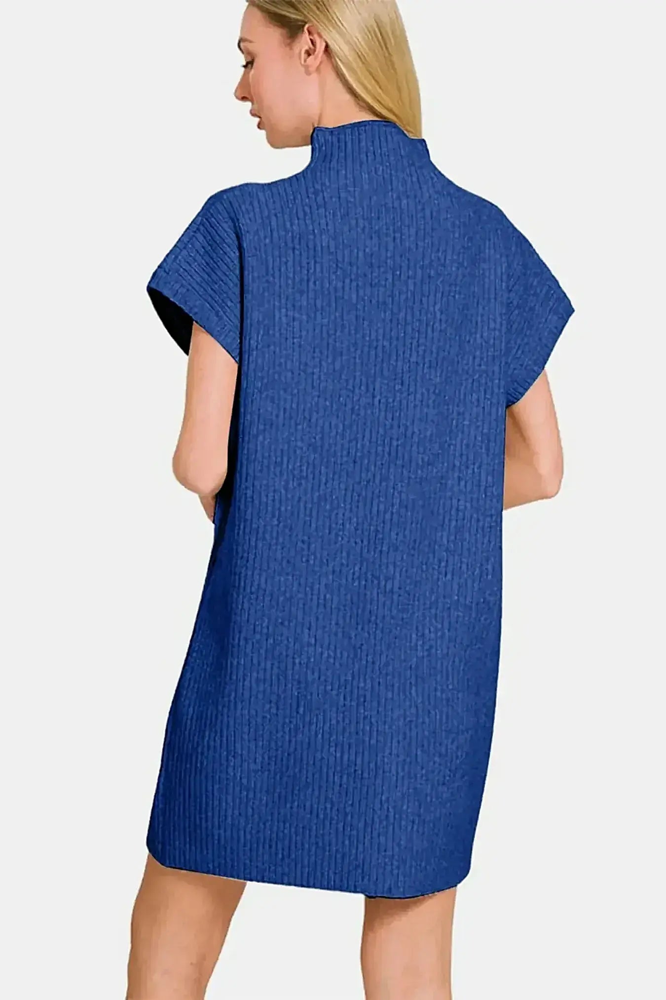Zenana Short Sleeve Sweater Mini Dress -