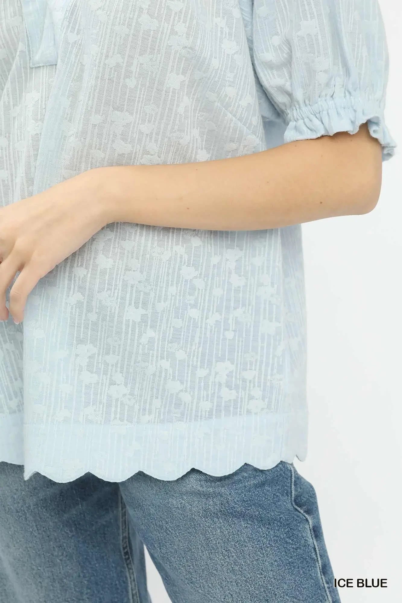 Umgee Textured Pintuck Blouse -
