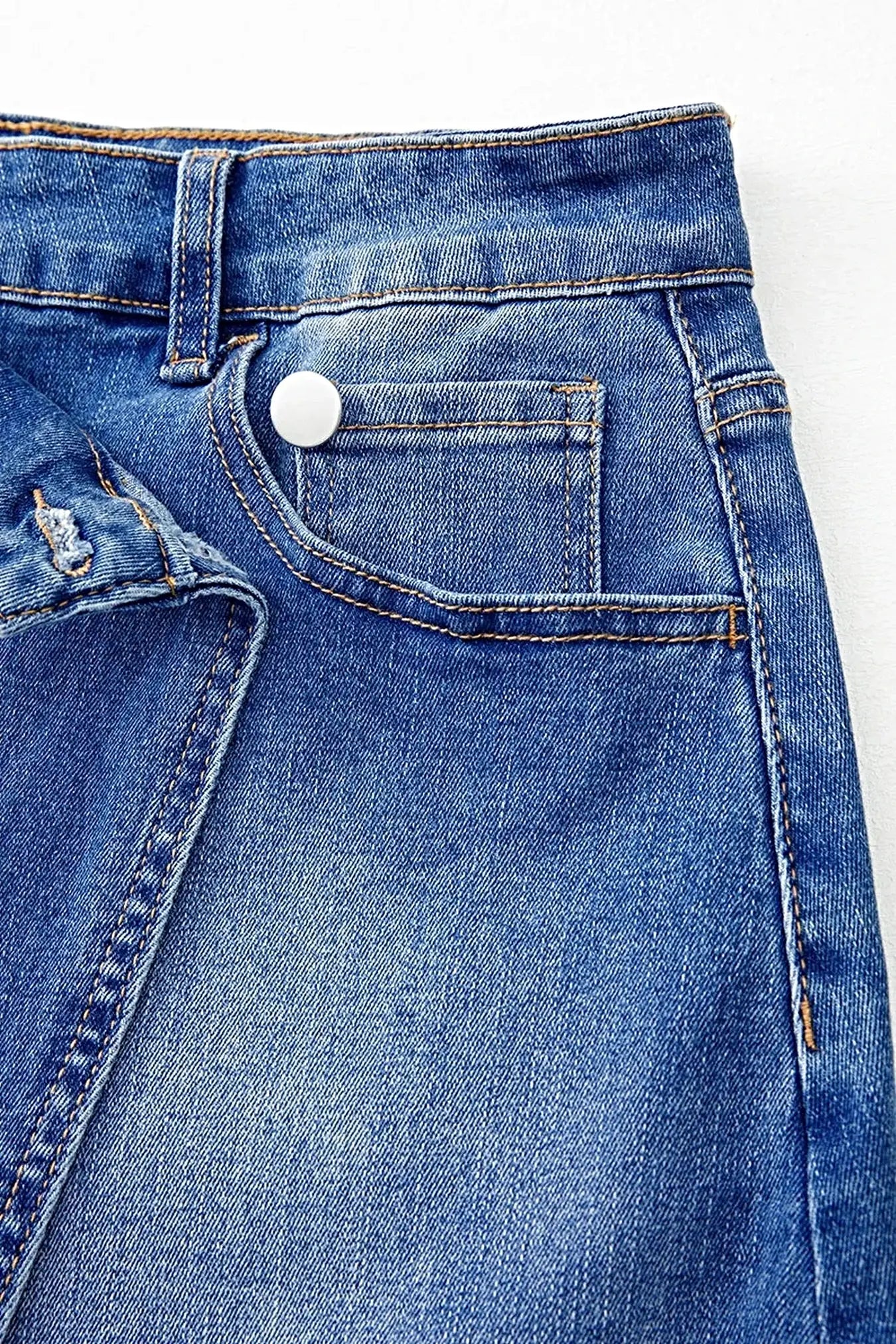 Wrapped Crossed Waist Denim Mini Skirt -