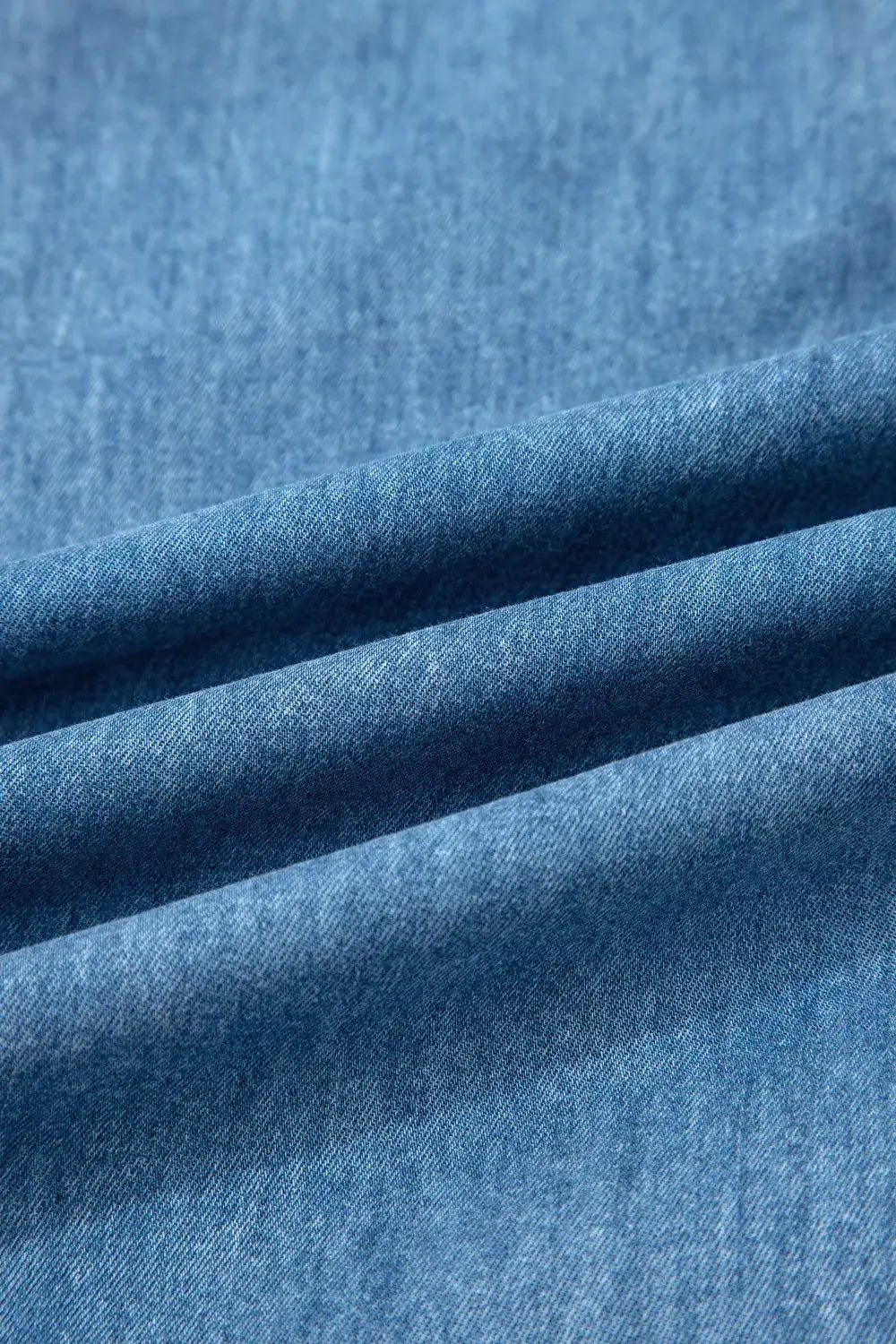 Ruffled Hem Wide Leg Chambray Pants -