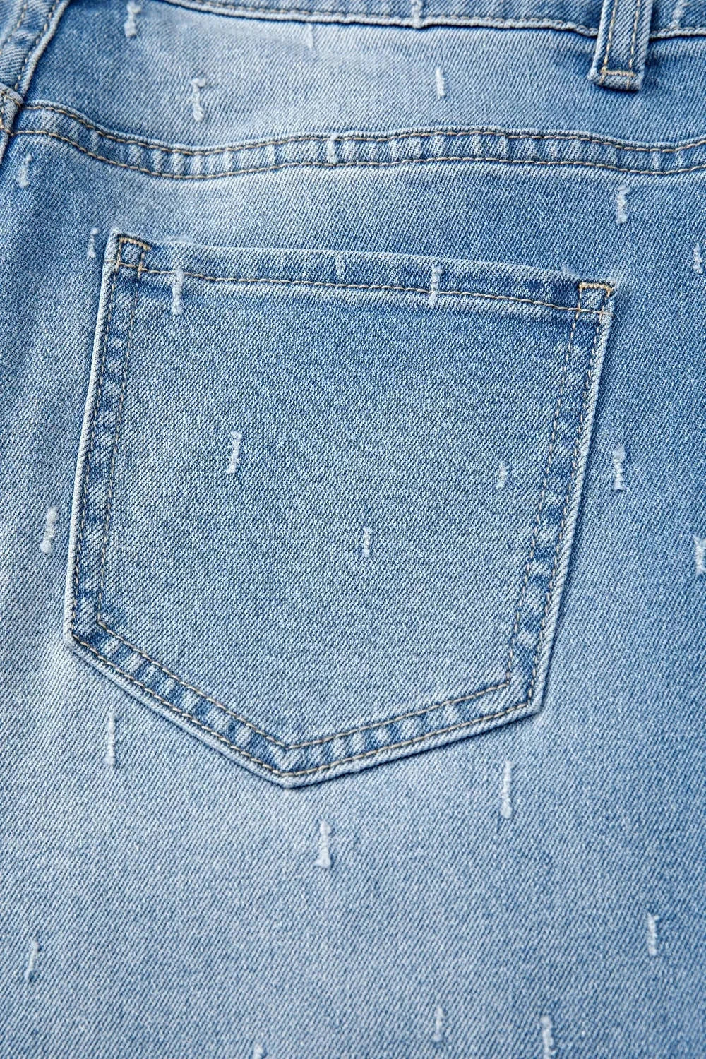 Distressed Detail Tummy Control Raw Hem Jeans -