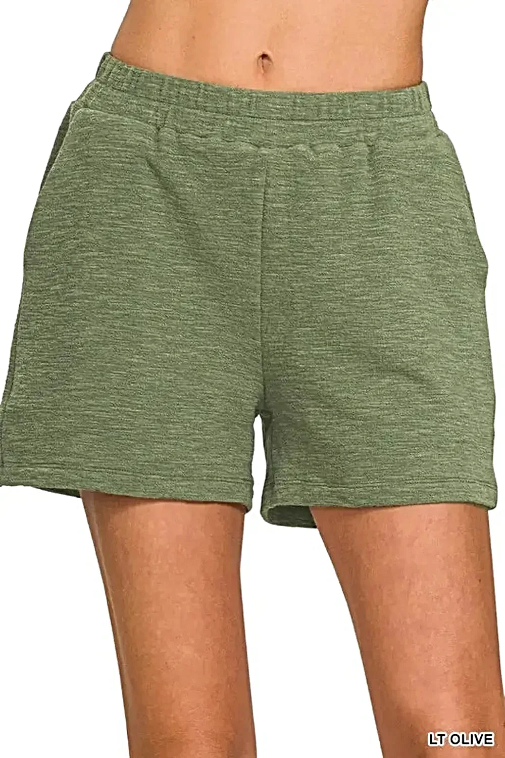 Zenana Cotton Slub Shorts -
