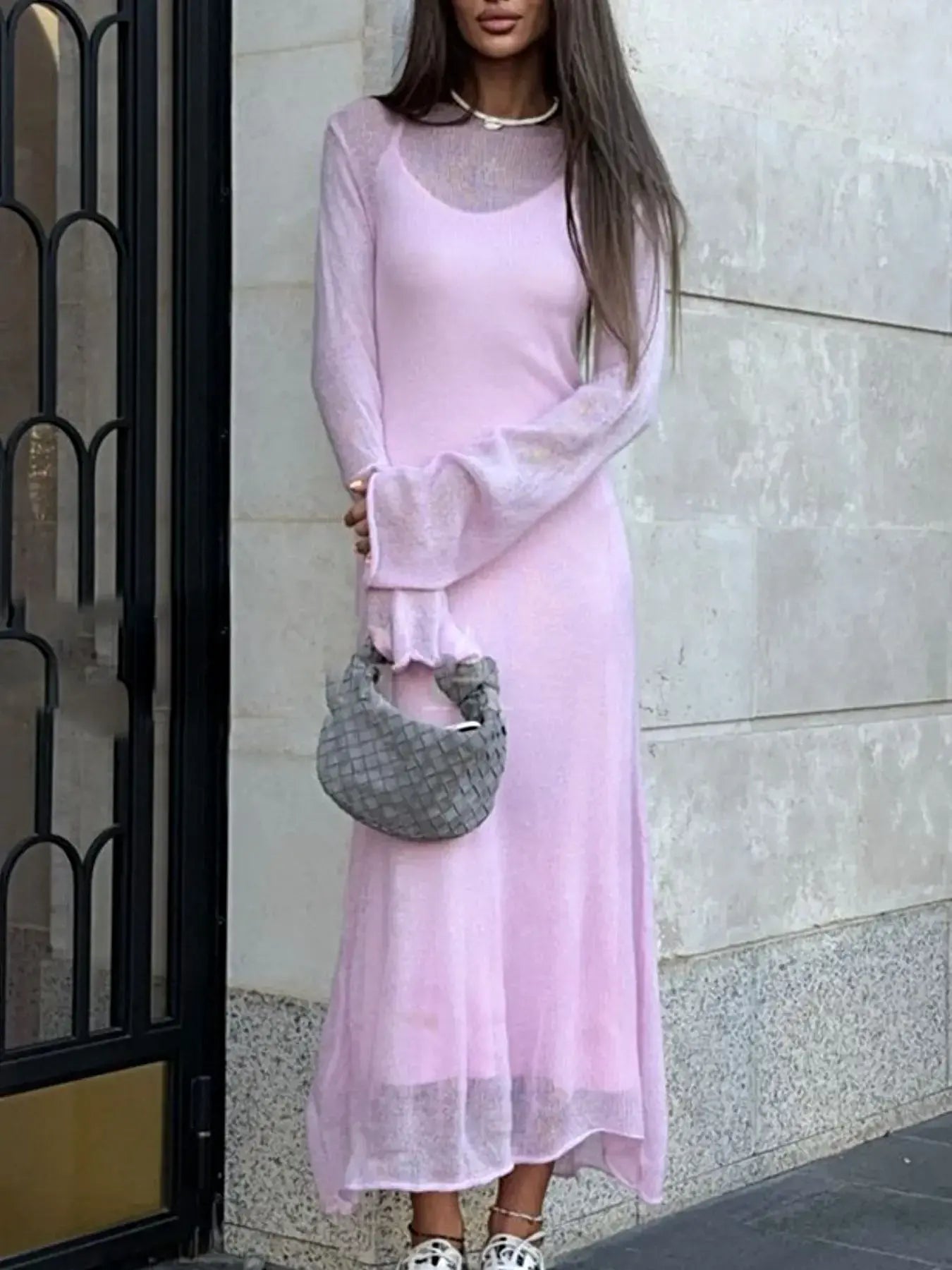 Ribbed Knit Cami Dress and Cover Up Sweater Set -
