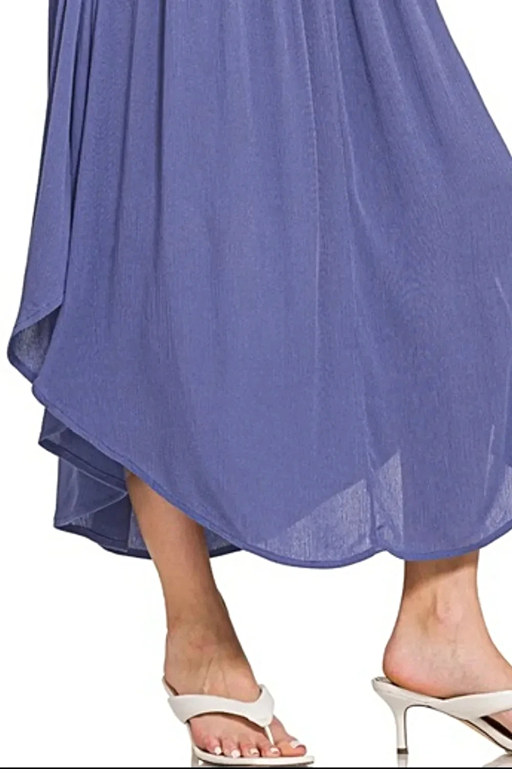 Zenana Woven Crinkle Smocked Waist Maxi Skirt W Pockets -
