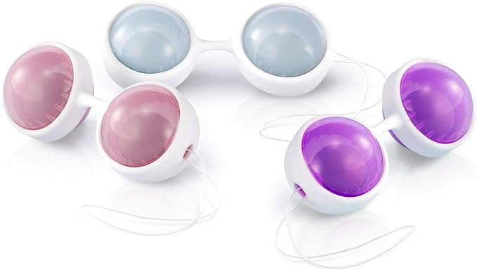 LELO EL-LL7994 Kegel Exercise Beads Plus showcasing a luxurious setup of pastel-colored kegel exercise beads for pelvic floor training.