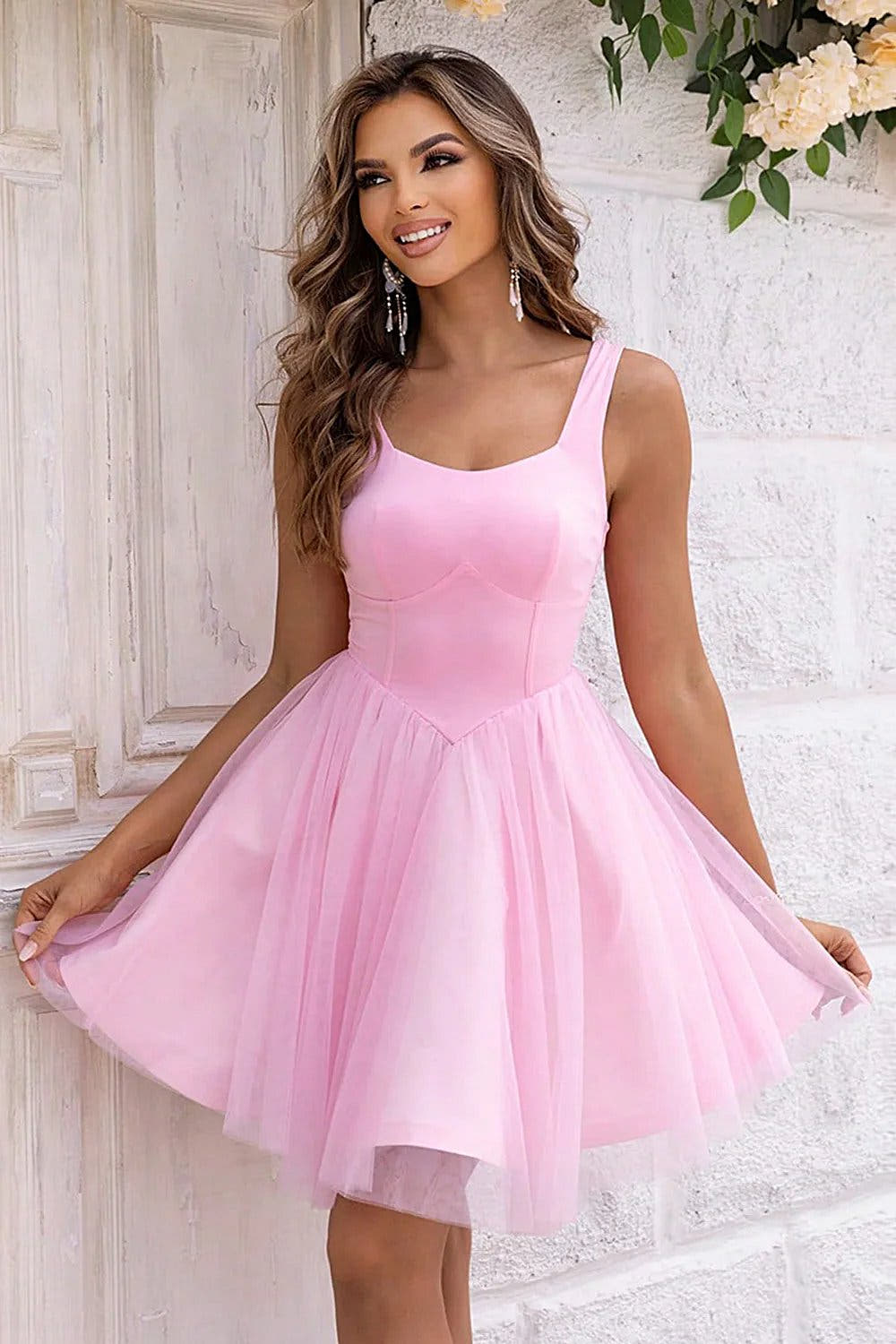 Luxury Sheer Mesh Summer Dress with Wide Straps - Slightly Stretchy & Opaque Trendsi