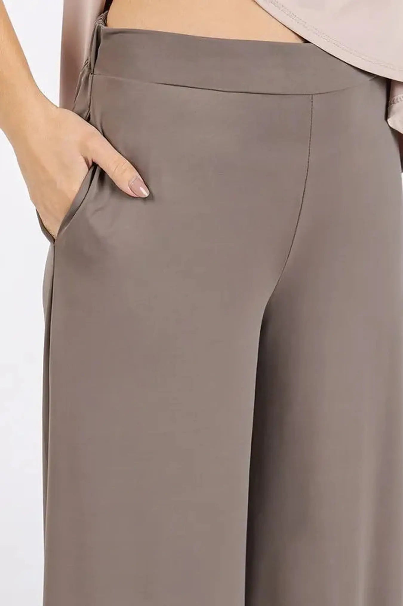 Mittoshop Yoga Air Stretch Elastic Waist Wide Leg Pants -