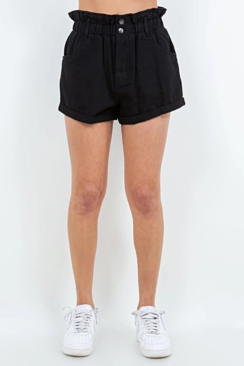Chic High Waist Paper Bag Shorts with Pockets - Lightweight 100% Cotton, Perfect for Summer Style Trendsi
