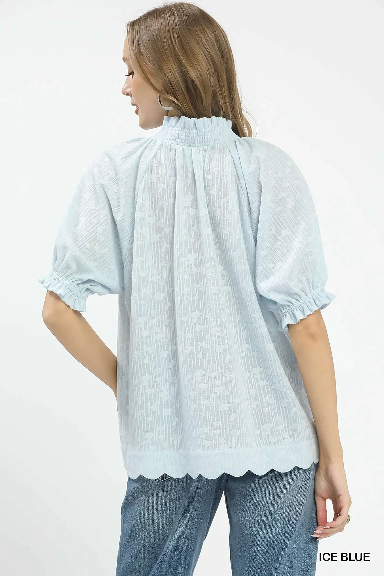 Umgee Textured Pintuck Blouse -