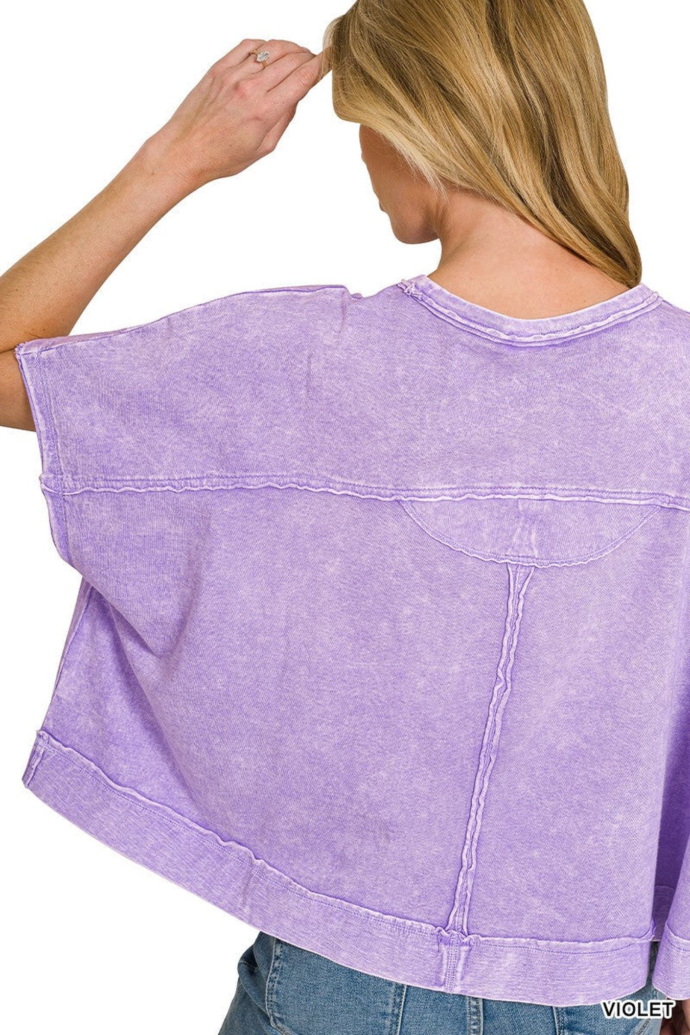 Zenana Halo Washed Oversized Top -