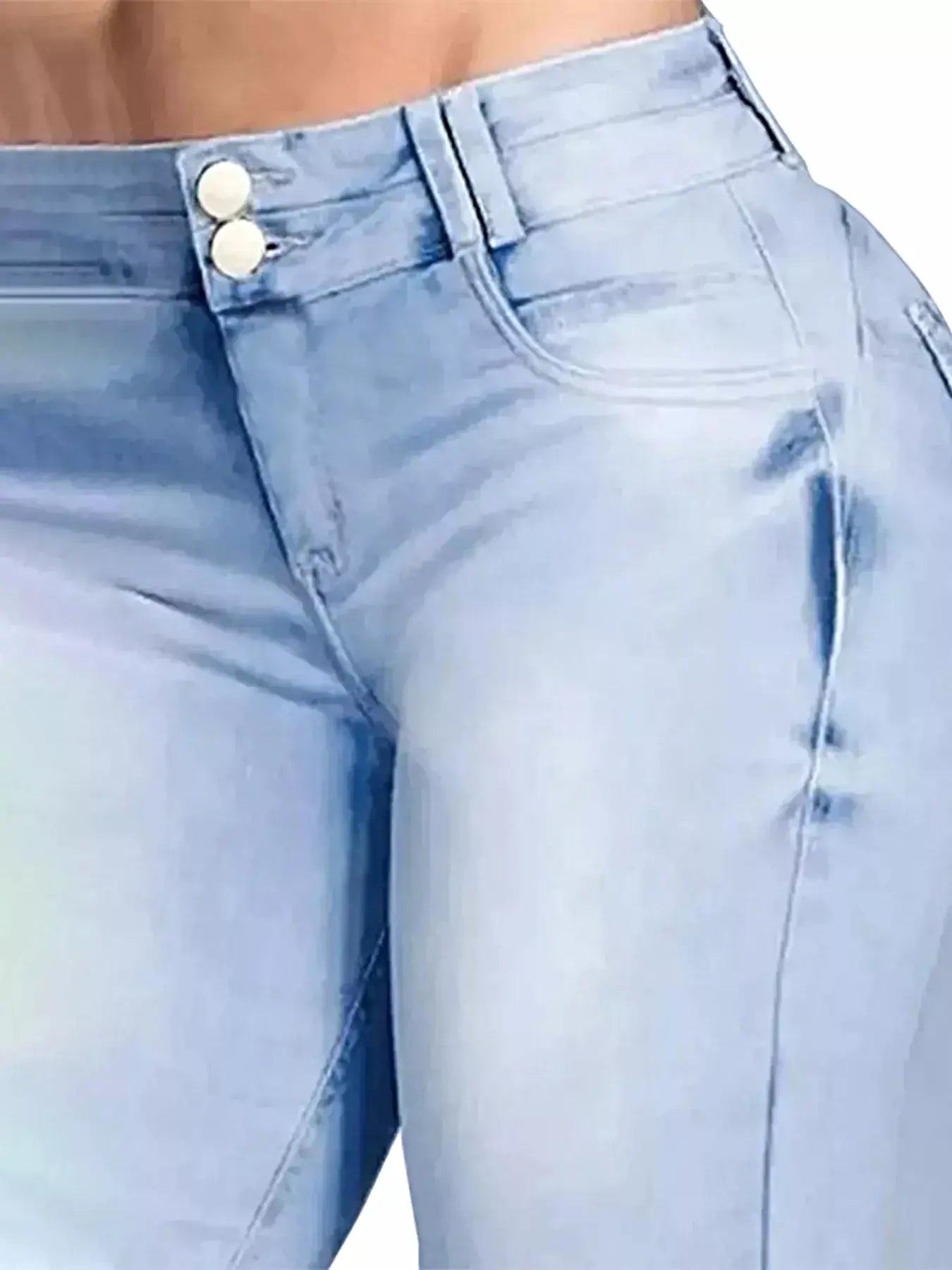 Full Size Wash High-Waisted Flare Jeans Plus Size -
