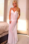Lovely Day Lingerie IS-LG1035 Sexy, Sheer Long Gown in White, Size L. Reg.$50.