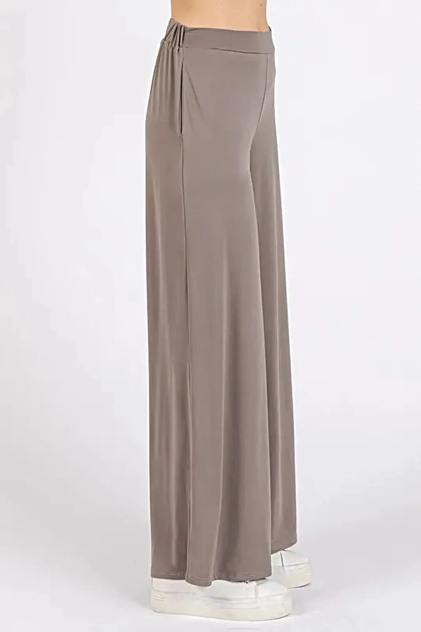 Mittoshop Yoga Air Stretch Elastic Waist Wide Leg Pants -