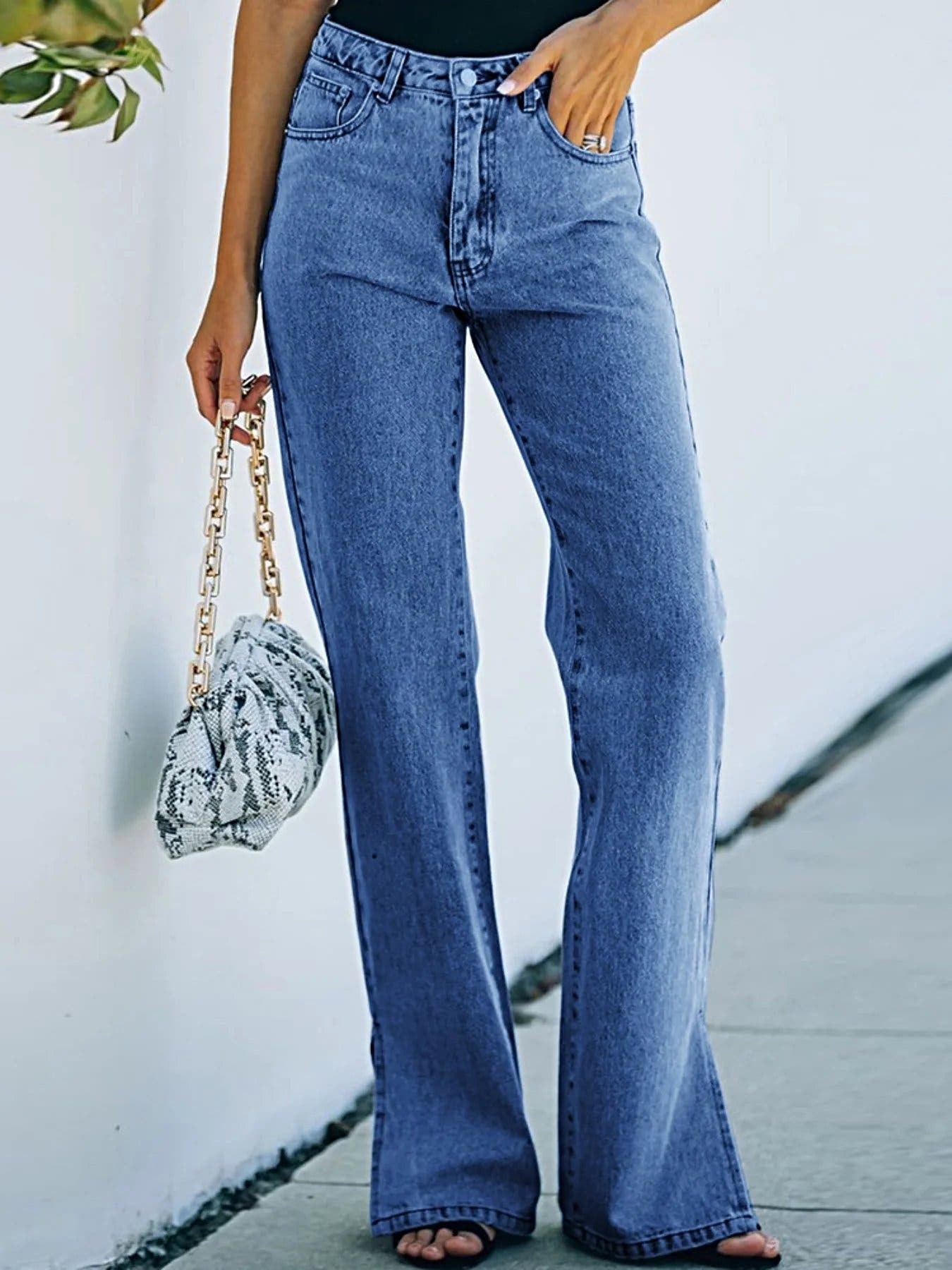 Slit Hem Bootcut Jeans -