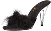 Ellie Shoes IS-E-361-Sasha 3.5 inch Heel Maribou Slippers, Black/Clear heel, Size 7 Ellie Shoes