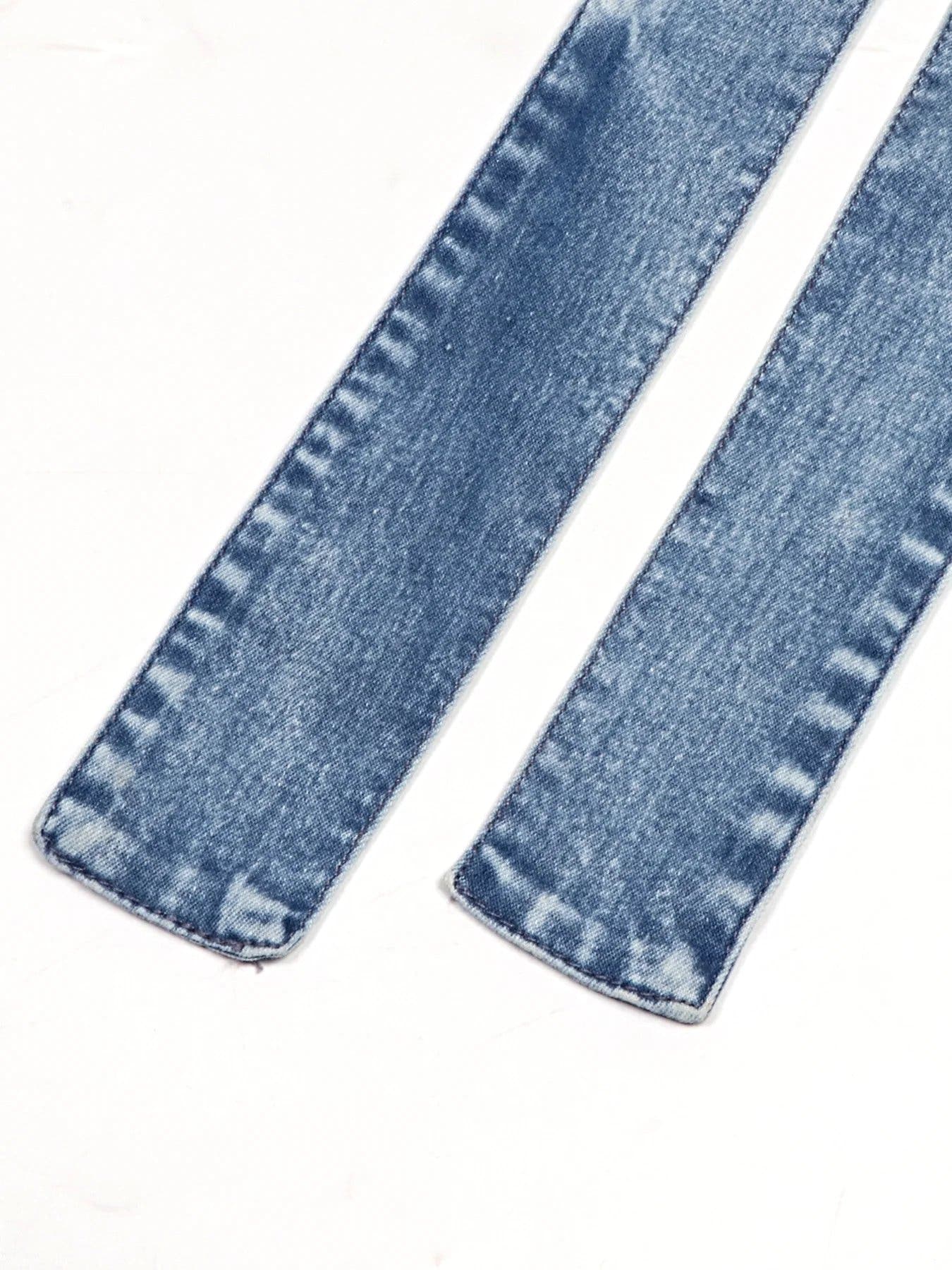 Halter Neck Button-Front Denim Dress -